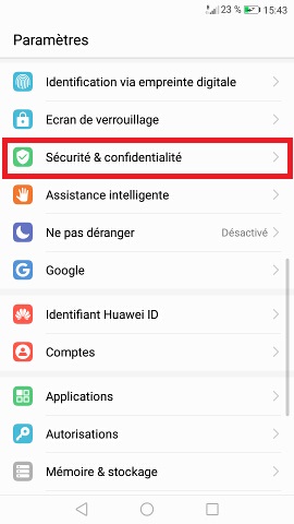 Changer le code PIN sur le Huawei P9